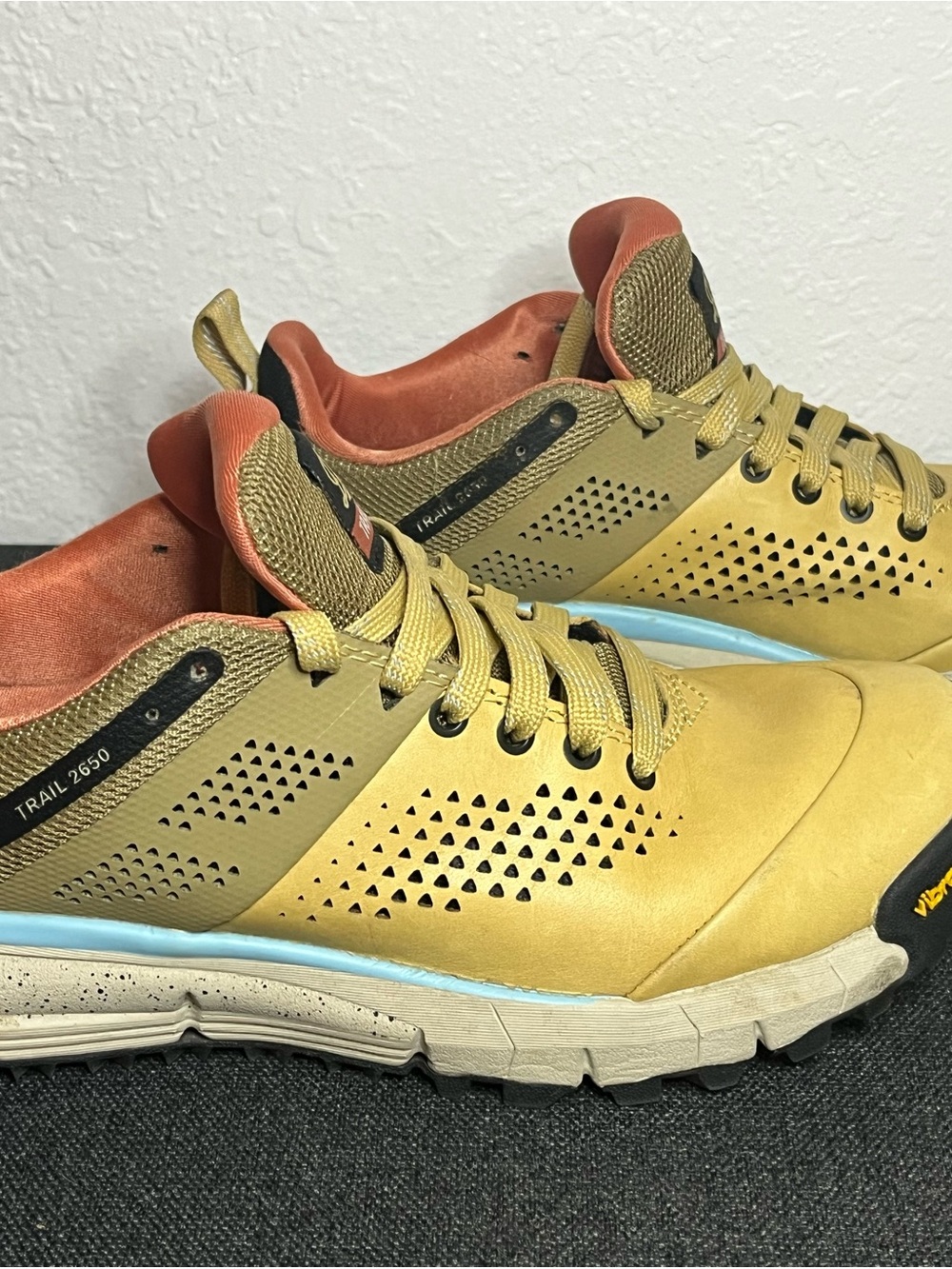 Danner Yellow and Orange Trail Shoes with Blue Midsole Accent